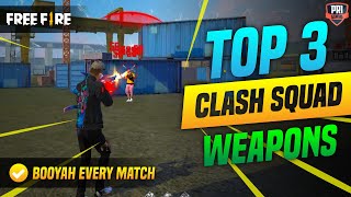 TOP 3 BEST GUNS IN CLASH SQUAD FOR AUTO HEADSHOT AND ONETAP | BEST GUN FOR CLASH SQUAD IN 2021