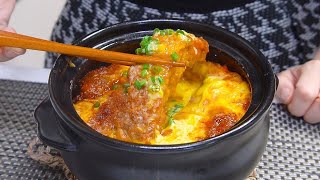 Eng sub)Korean Style Kimchi Tonkatsu Nabe Recipe!!