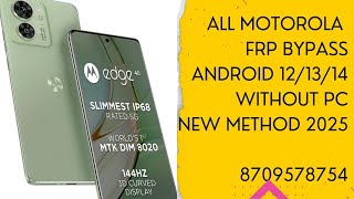 Motorola Frp Bypass Android 12/13/14 New Method all motorola mobile@Mobile_unlock_solution-p8v