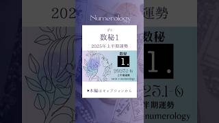 ⬆️【数秘1の方必見】⬆️2025年上半期（1〜6月）運勢をタロット×数秘で占いました🔮