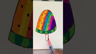 DIY Rainbow 🌈 Watermelon Icecream 🍉 Art #art #shorts #ytshorts #creative #kids