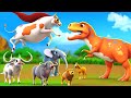 Super Cow vs T-Rex Dinosaur! Wild Animals Rescue Adventure | Super Cow's Heroic Rescue
