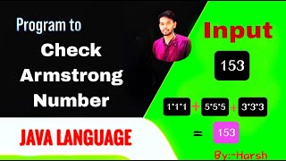 Program To Check for Armstrong Number in java (Hindi)