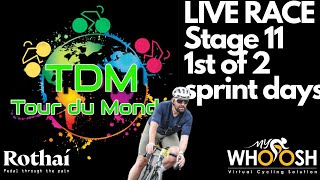 #LIVE #tourdumonde stage 11 another sprint day, @mywhoosh fast from the gun