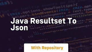 java resultset to json