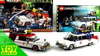 LEGO Ecto-1 Comparison Toy Review | Ghostbusters 2016 1984 2014 Minifigures and Vehicles #ToyReplay