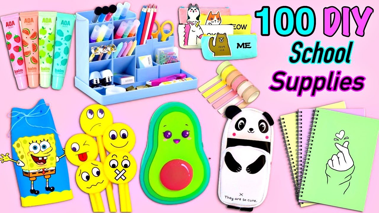 100 Diy School Supplies Ideas Back To School Hacks And Crafts Youtube