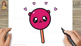 How to Draw a Cute Lollipop Easy for Kids and Toddlers