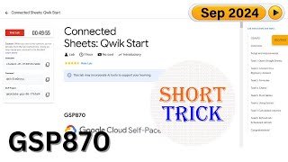 [2024] Connected Sheets: Qwik Start | #GSP870 | #qwiklabs