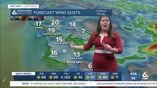 Gusts continue alongside sunshine in your forecast