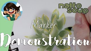 Drawing a Succulent with Colored Leads and Copics