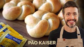 PÃO KAISER ou VIANINHA - Receita de pãozinho trançado em formato de flor