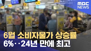 6월 소비자물가 상승률 6%‥24년 만에 최고 (2022.07.05/12MBC뉴스)