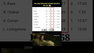 IPL 2023 BIGGEST SCORE BY LSG 258 RUN VS PBKS 🔥 #shorts