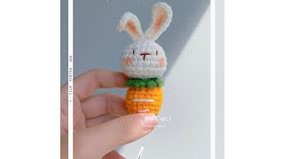 How to crochet a BUNNY AND CARROT/hướng dẫn móc thỏ cà rốt bằng len