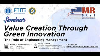 Seminar Value Creation Through Green Innovation - The Role of Engineering Management