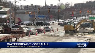 Water main break at the Galleria in Mt. Lebanon