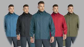 Packable Rain Jacket Men's Lightweight Waterproof Rain Shell Jacket Raincoat with Hood for Cycling