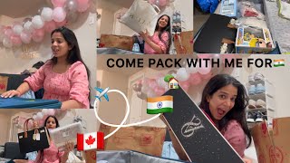 Packing for India | 🇨🇦 to 🇮🇳| Canada Vlog | Life In Canada