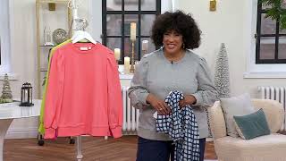 Belle by Kim Gravel Time to Relax Balloon Sleeve Sweatshirt on QVC