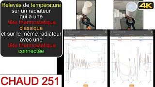 Chaud251-Relevés de température sur un radiateur avec une tête thermostatique et une tête connectée