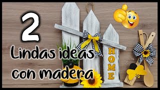2 LINDAS IDEAS CON MADERA Y ABEJAS - Manualidades con retazos de madera - Crafts with scrap wood