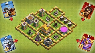 Town Hall 5 Max Vs All 1 Max Troops | Super Troops | Clash Of Clans