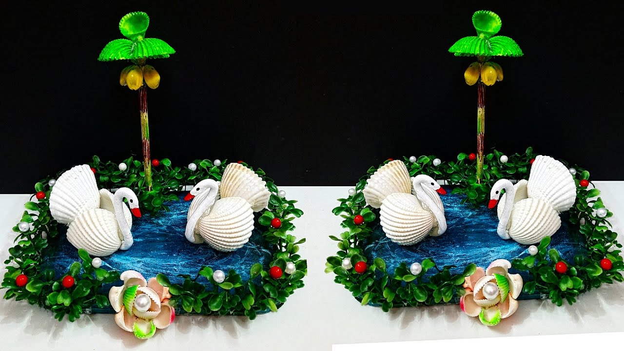 Diy Showpiece Made With Sea Shell For Home Decor Seashell Craft Idea