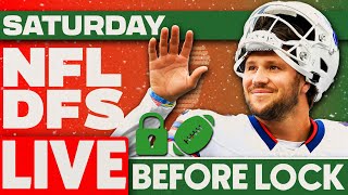 NFL DFS Live Before Lock (Saturday Slate) | Week 16 NFL DFS Picks for DraftKings & FanDuel