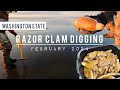 Razor Clam Digging, Washington State, February 2024