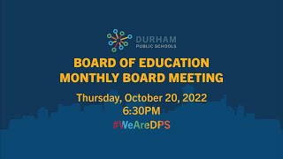 #DPSCommunity | DPS Board of Education Monthly Meeting | 10/20/22