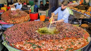 BIGGEST GIANT SIZE TAWA KALEJI FRY MAKING 🤩 - MUTTON LIVER FRIED RECIPE | PAKISTAN MEAT STREET FOOD