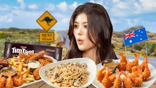 Korean Australian Pop Star Tries Outback Steakhouse for the First Time (ft. Olivia Marsh)