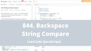 844. Backspace String Compare - LeetCode Easy
