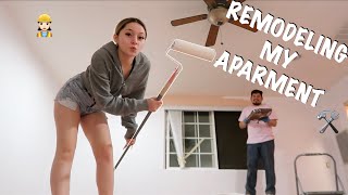 Remodeling my new apartment (paint, tile, closet) | moving out ep.2