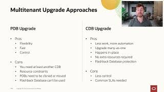 Different methods of upgrading an Oracle AI Database in the multitenant architecture