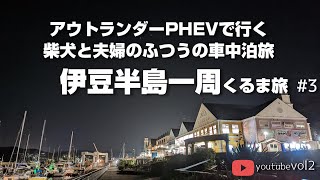 【わん連れ車中泊の旅】＃3 海で挽きたてコーヒーと南伊豆歩いて行ける離島編 伊豆半島一周 柴犬と夫婦のふつうでリアルな車中泊旅 弓ヶ浜海岸〜道の駅 伊東マリンタウン