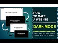 How To Make A Website Dark Mode | Dark-Theme Website | PRAROZ TUTORIAL