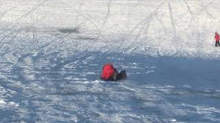 Running start Toboggan on the Mole Hill