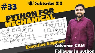 Cam Follower | Python for mechanical engineer | Python Basic Tutorial | SHM Cam Follower in python
