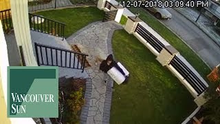 Raw: Video shows daylight package theft from Vancouver home