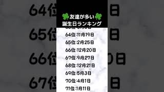 友達が多い誕生日ランキング#占い #誕生日占い #恋愛