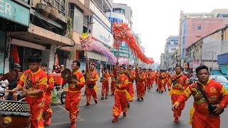 Đoàn Lân Sư Rồng TÂM HOA ĐƯỜNG diễu hành múa lân tung hoành đường phố ở Sài Gòn - Múa Lân 2025