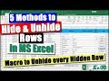 Hide & Unhide Rows in Excel (Macro to Unhide Rows)