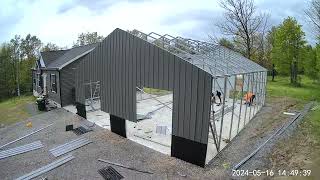 New metal 30x40 Garage construction timelapse