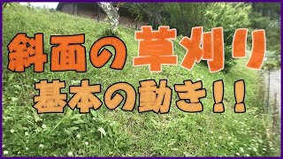 【草刈機】斜面の草刈機選びと基本の動き作業動画。ツーグリップとU字ハンドルを持っていれば場面によって使い分けができる!! #稲屋の田舎チャンネル