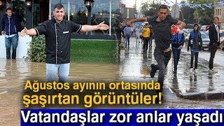 Erzurum'da Sağanak Sele Dönüştü