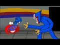 If Sonic the Hedgehog vs Huggy Wuggy Poppy Playtime . Animation Drawing Cartoon 2.