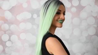 Serpentine - Lace Front Dyed Roots (Kylie Jenner Inspired) Mint Fashion Wig