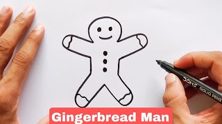 How to Draw Gingerbread Man | Gingerbread Man Drawing Step By Step